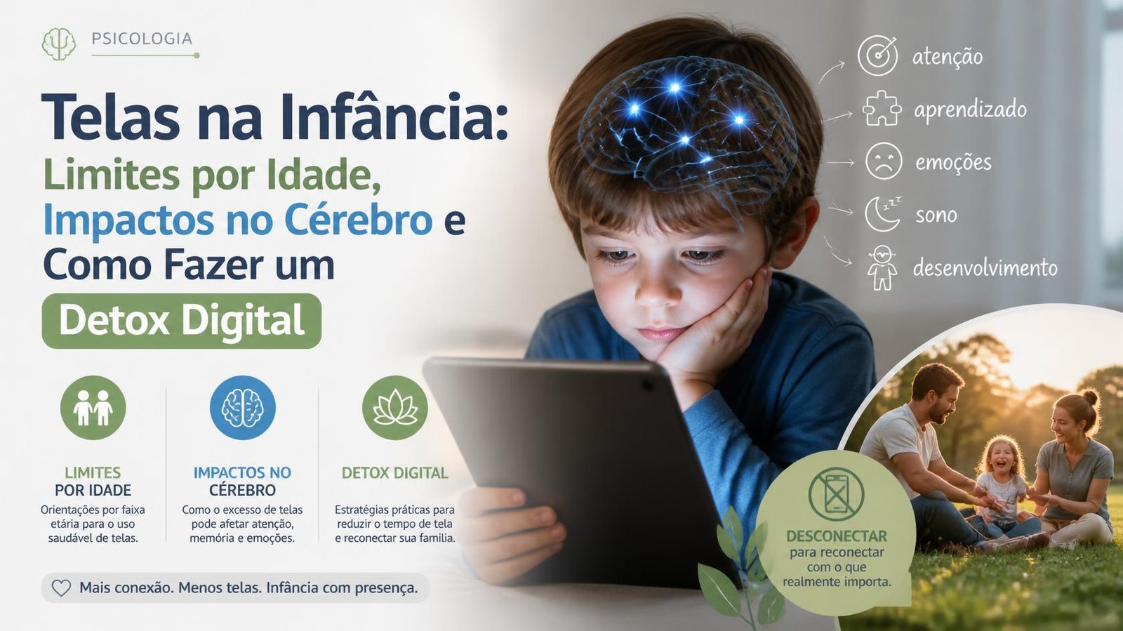Telas na Infância: Limites por Idade, Impactos no Cérebro e Como Fazer um Detox Digital